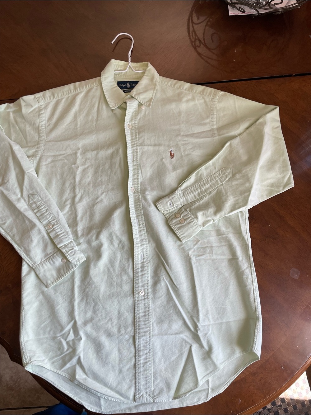 Ralph Lauren Pale Green Long-Sleeve Button-Down Shirt 32-33